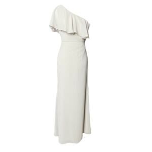 Social Bridesmaids NEW Matte Chiffon One Shoulder Dress  sz 00 Color Oyster